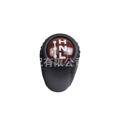Sürətlər qutusu və əl tormozu başlıqları | for Toyota Prado Land - sk-toyota52-3-speed-auxiliary-head-black-leather-dark-red-peach-wood-cover-manual-transmission