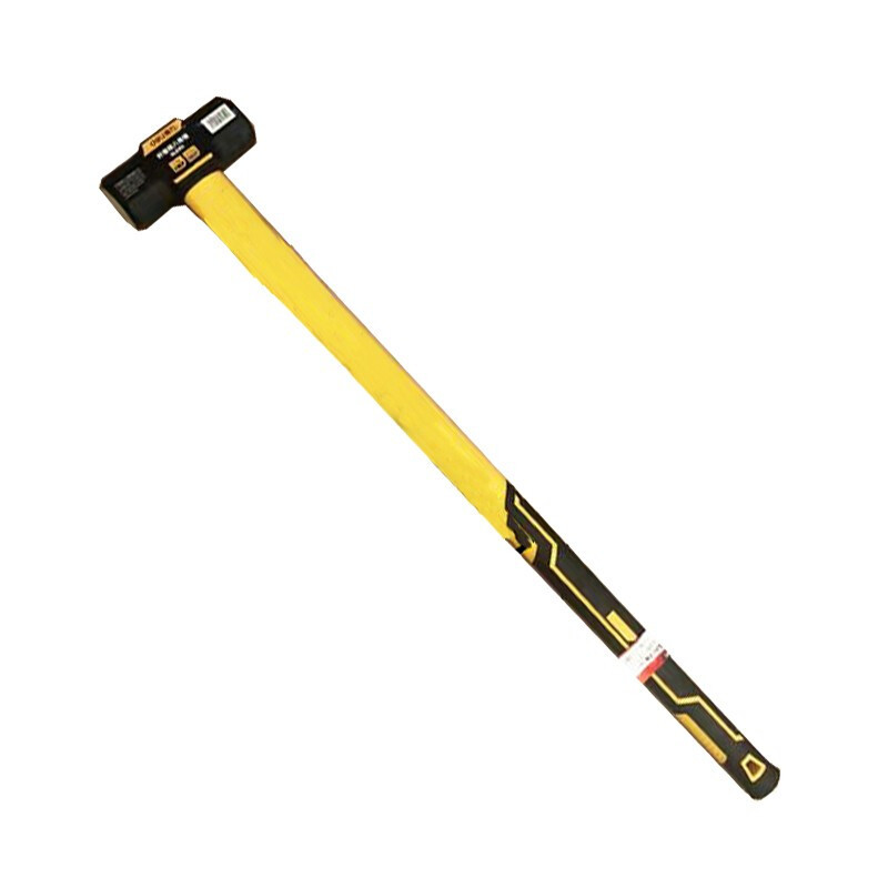 得力工具DL6913纤维柄八角锤重型锤头大号锤方头铁锤手锤砸墙实锤