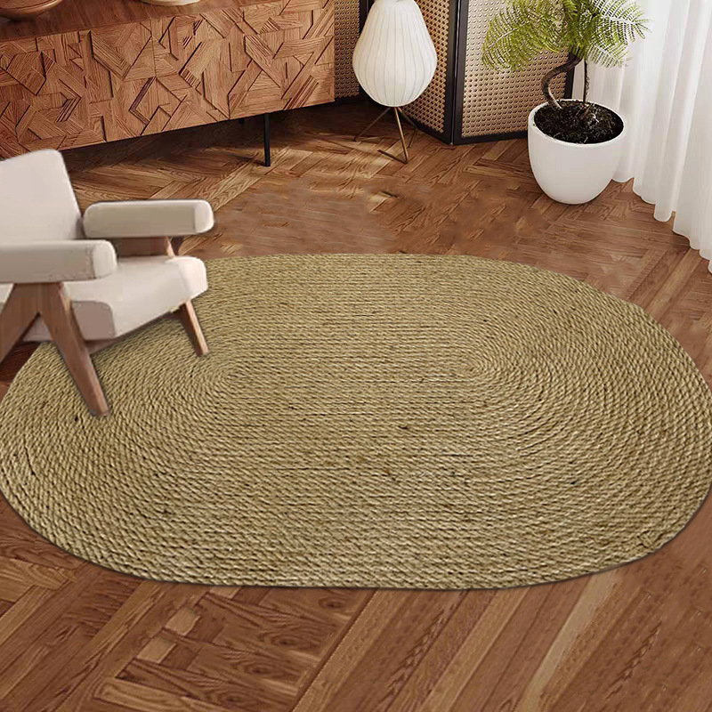 Alfombras japonesas tejidas de yute retro alfombras de cama sala de estar sofá alfombras de dormitorio alfombras tatami