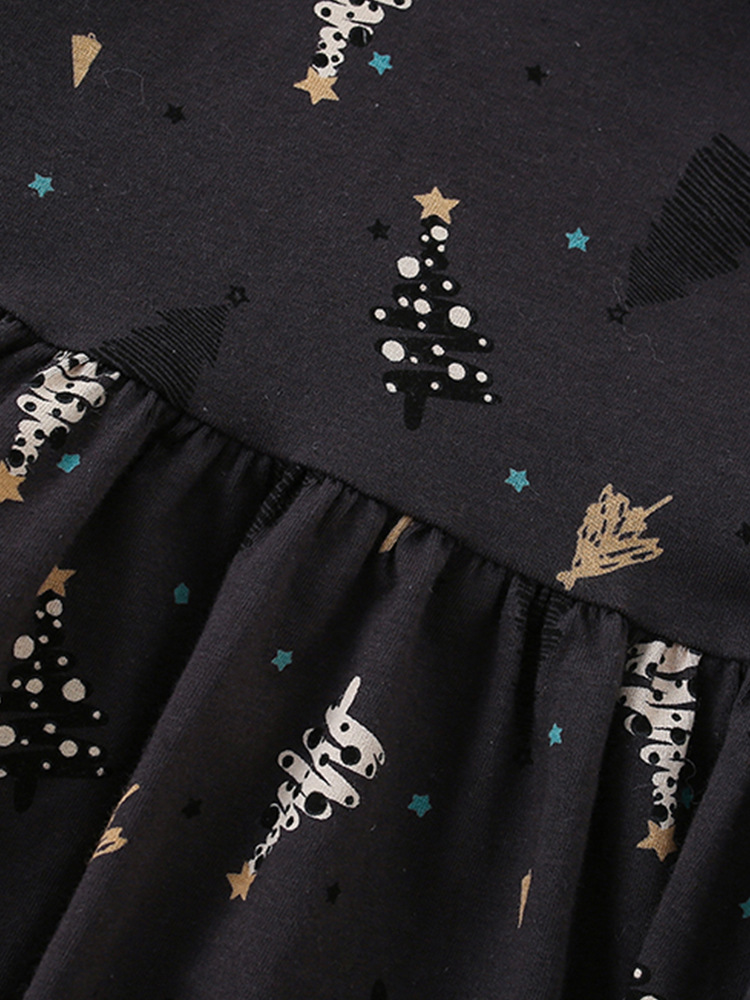 En stock malwee niños vestido de otoño nuevo estilo europeo y americano estilo occidental impreso manga larga tocando fondo vestido de princesa