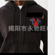 夏季新款美式水洗个性兔子图案印花连帽卫衣日系潮流高级感外套男