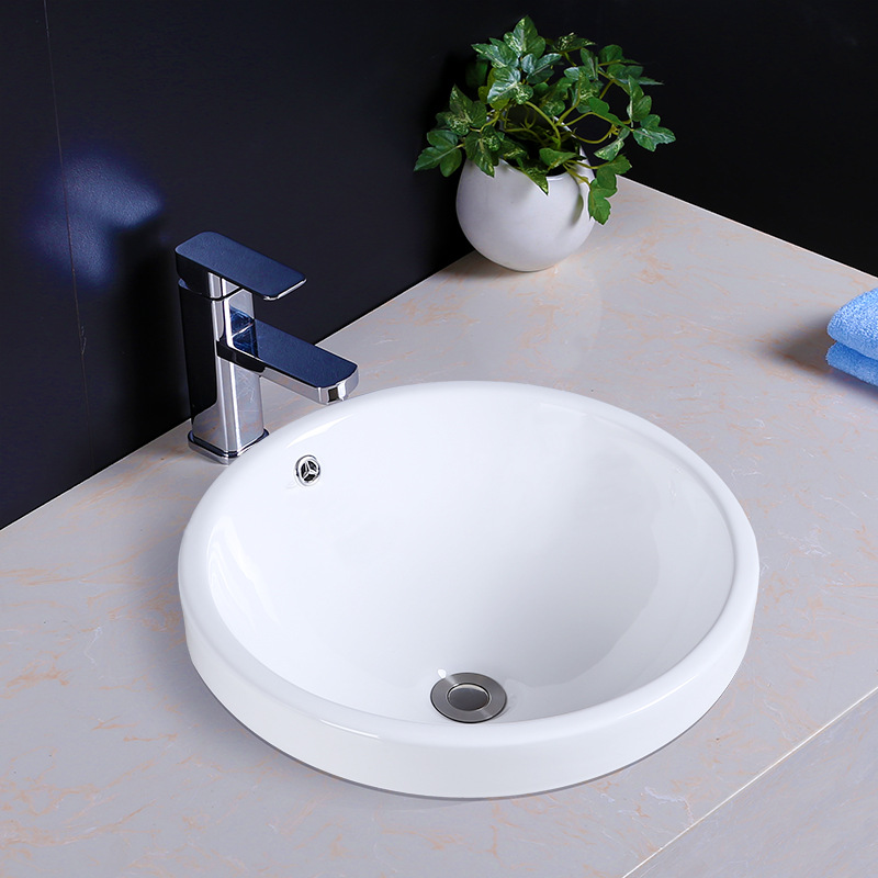 Taizhong cuenca semicrumpida en cerámica cuenca de mesa lavabo de baño doméstico lavabo rectangular lavabo elíptico lavabo