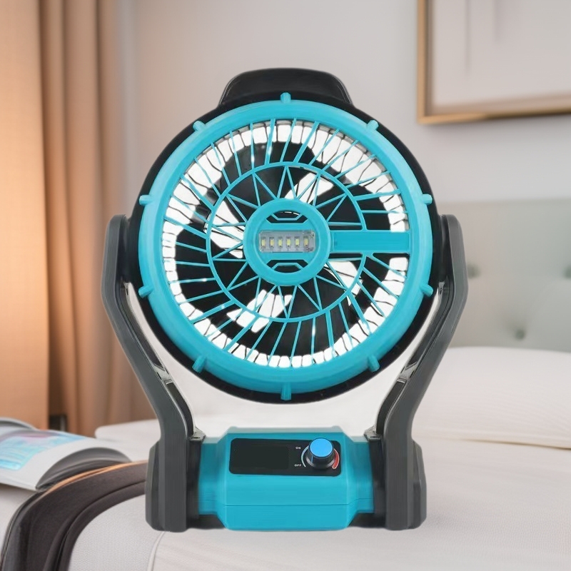 Cross-border industrial lithium electric fan multi-functional household outdoor camping portable high-power 12-inch electric fan