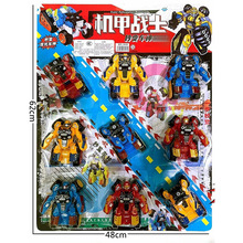 儿童变形男孩玩具机甲摩托车变形校园小卖部商超吊板热销玩具批发