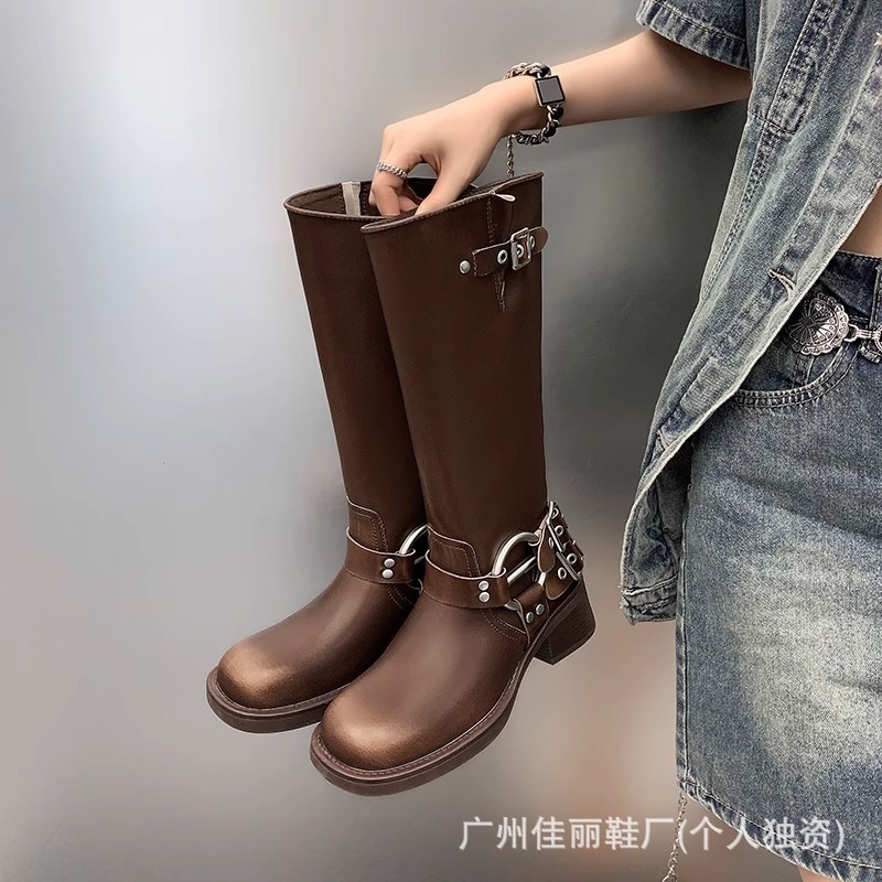 ミュウミュウ ブーツ ロングブーツ ハイヒール 厚底 ナイトブーツ ハイブーツ ウエスタンカウボーイブーツ 本革 レディースブーツ ブラウンブーツ|undefined