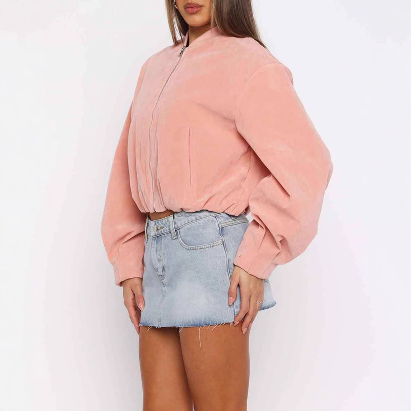 2026 Amazon New Women's Faux Suede Jacket Solid Color Autumn and Winter Versatile Long-Sleeve Stylish Baseball Jacket Coat 2026 Amazon New Women's Faux Suede Jacket Solid Color Autumn and Winter Versatile Long-Sleeve Stylish Baseball Jacket Coat