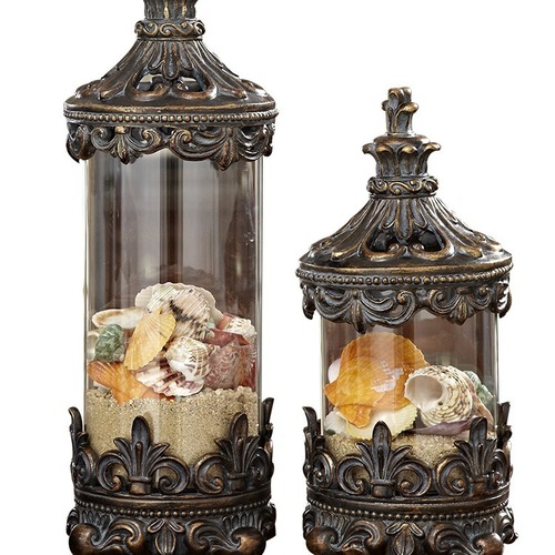 S588 American light luxury gold retro glass sealed jar storage jar decorative jar ornaments candy jar tea jar