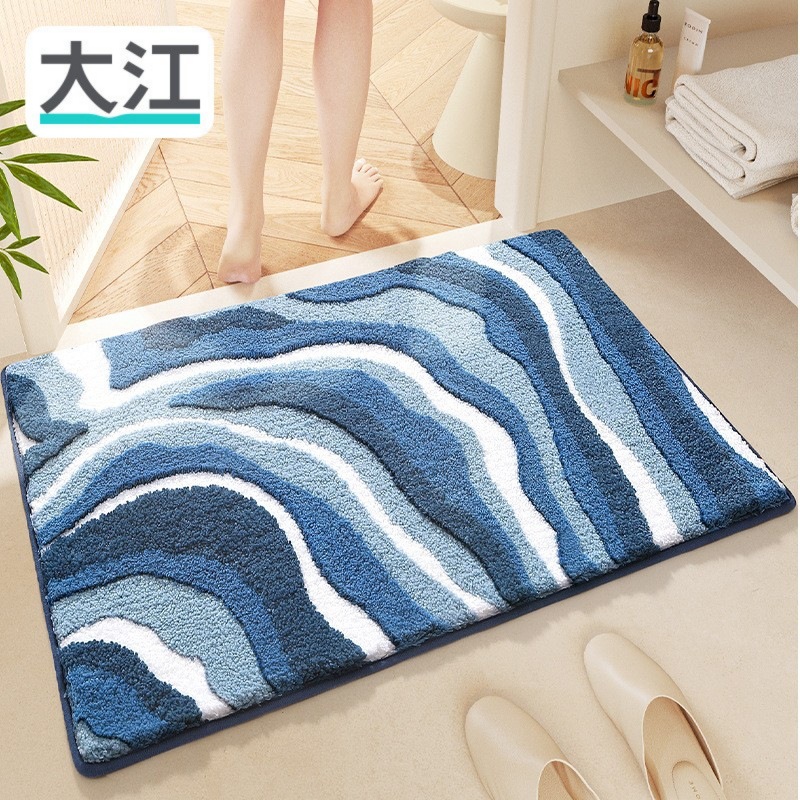 Cross-Border Non-Slip Bath Mat, Ultra-Soft, Washable, Absorbent Door Mat, Household Bathroom Strong Absorbent Flocking Carpet