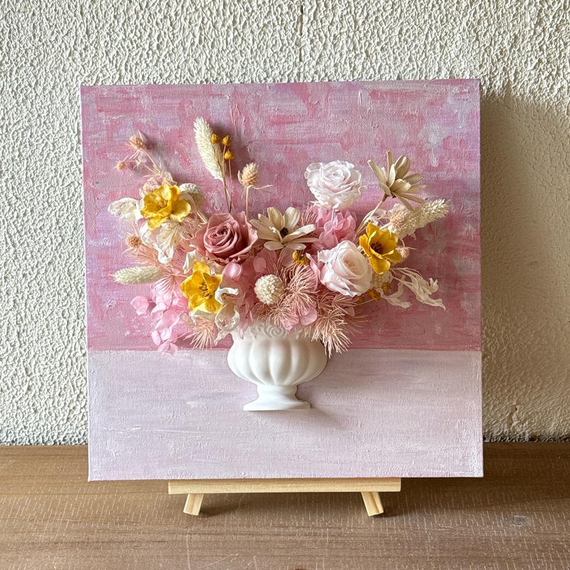 立体フランス油絵フラワーアレンジメント diy 不滅の花石膏装飾品チームビルディング手作り活動不滅の花フォトフレームサロン|undefined
