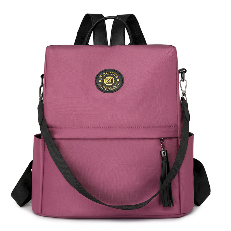 Mochila antirrobo para mujer 2024 nuevo estilo casual de color sólido para mujer mochila simple y versátil de gran capacidad y mochila ligera de moda