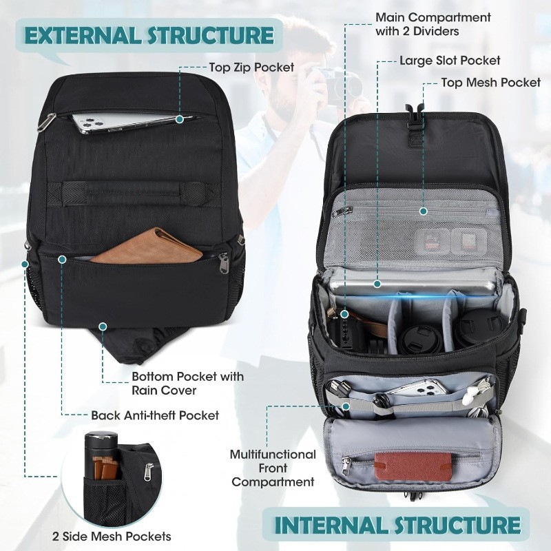Amazon nuevo fotógrafo pequeño bolso de cámara pequeño bolso de hombro de cámara SLR bolso de hombro