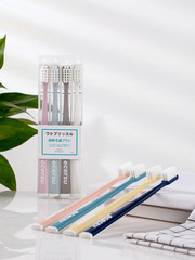 RAOYI Macaron Four-Color 4-Piece Adult Small Head Toothbrush with Soft and Fine Bristles Family Pack, Factory Wholesale