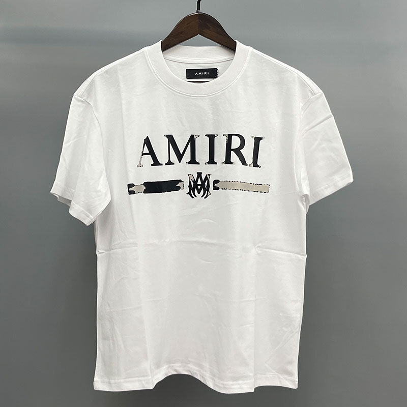 Amiriアメリカ潮牌高街男女カップル同項ゆるい半袖tシャツ夏薄い丸襟半袖|undefined