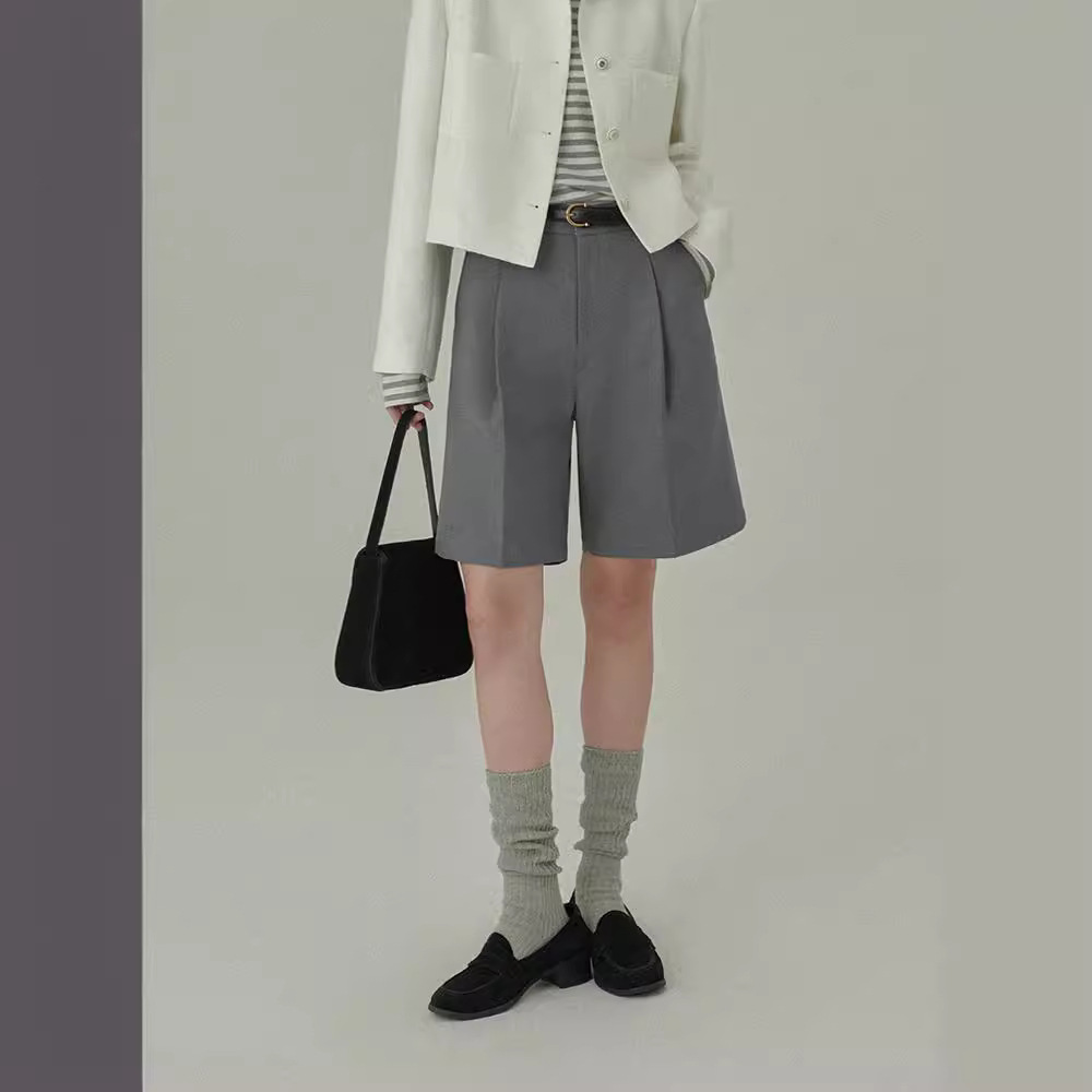 fashionable fine standard! Meat Covering and Temperament Basic All-match Loose Casual Suit Shorts