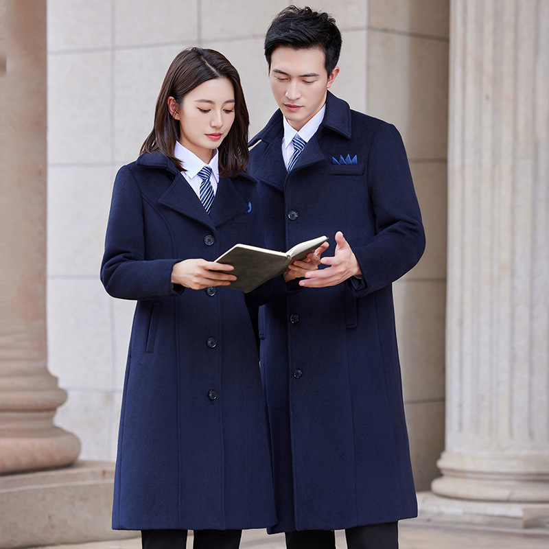 (2개) 남녀 양모 코트 겨울복 탈착식 내부 따뜻한 재킷 고급 비즈니스 원피스 모직 코트