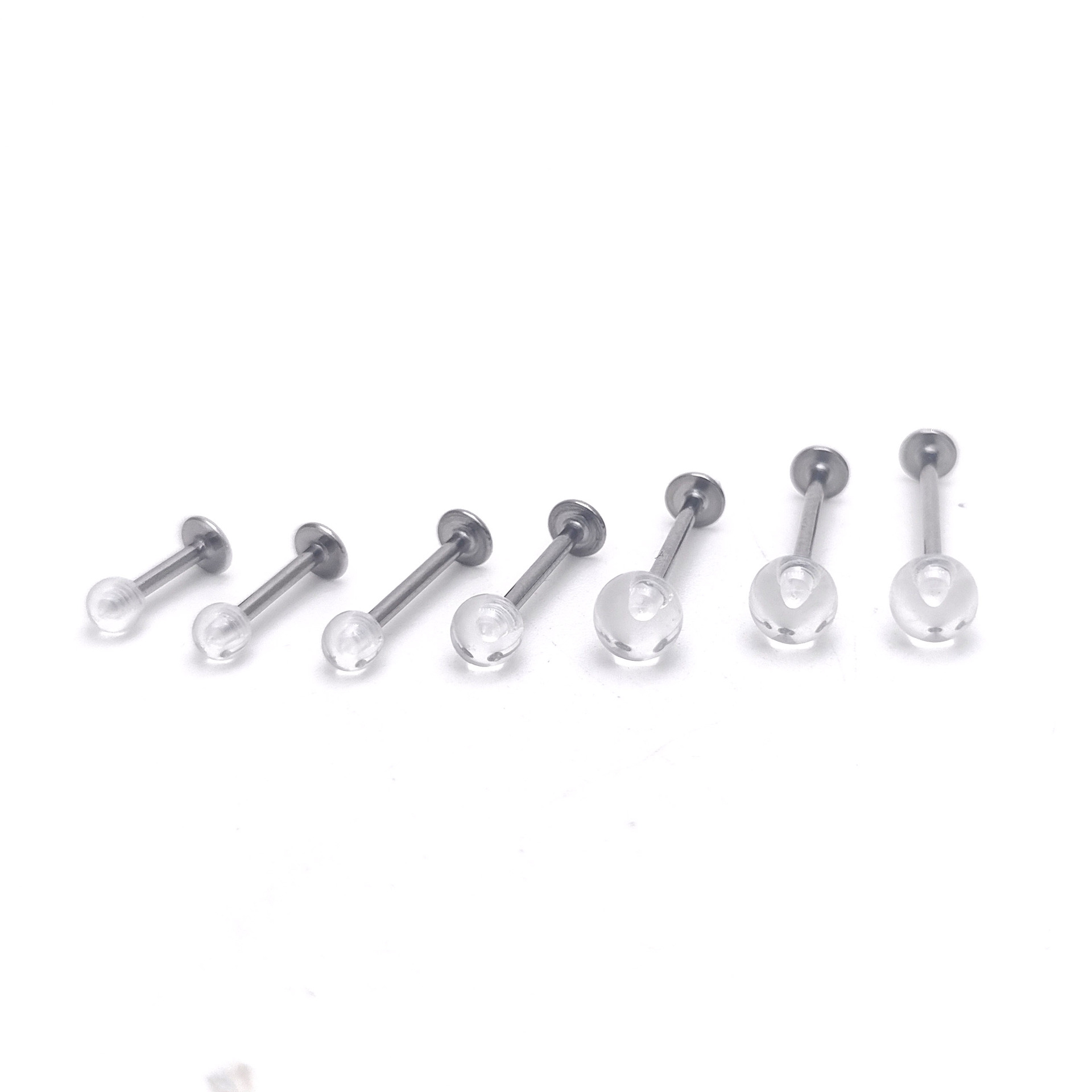 Stainless Steel Nose Stud With Acrylic Bead Piercing Jewelry_voghion.com