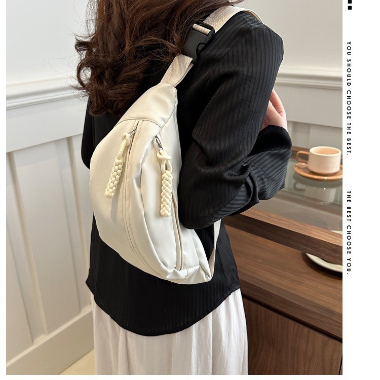 Nylon Casual Simple Trendy 2026 New Sports Waist Bag for Men and Women, Versatile for Commuting and Going Out, Single Shoulder Crossbody Bag