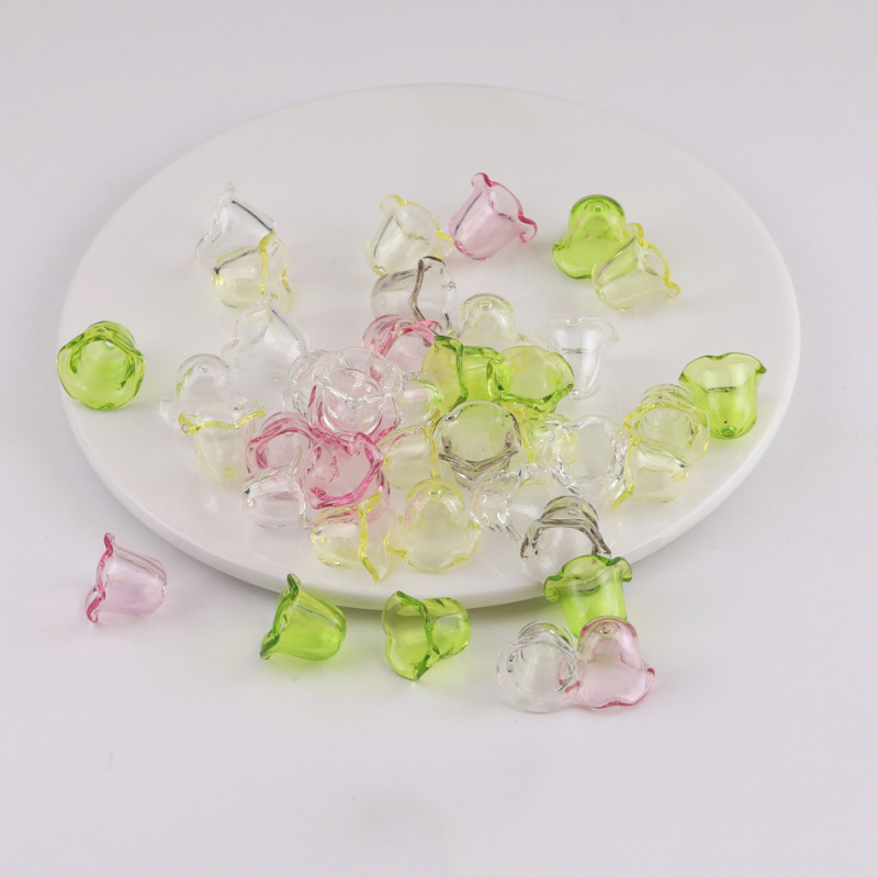 18*14mm透明铃兰花风铃花亚克力花朵铃铛花边吊坠diy发簪饰品配件|undefined