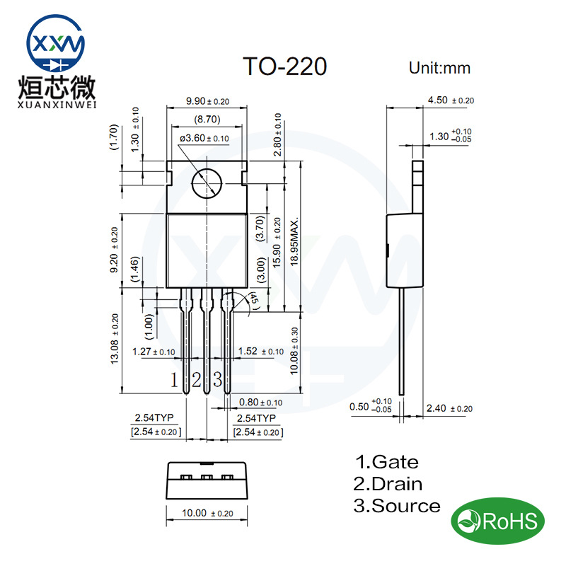 工厂直营 IRF740 TO-220直插 10A/400V N沟道MOS管场效应管IFR740