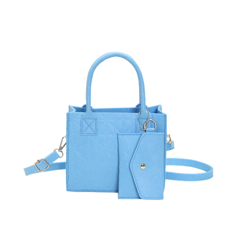 Bolso de moda de gran capacidad de mujer versión coreana simple bolso de fieltro ligero de dos piezas bolso al por mayor