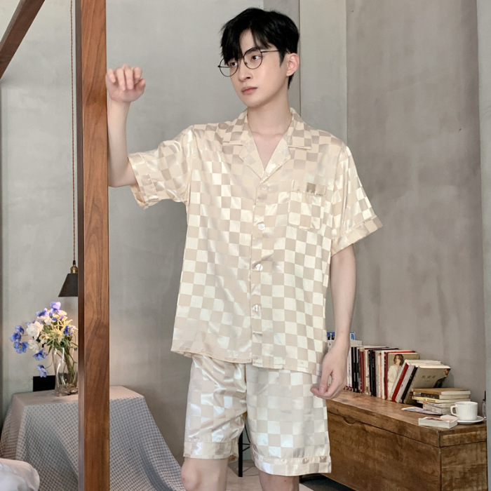 zd-431#샴페인 격자 무늬