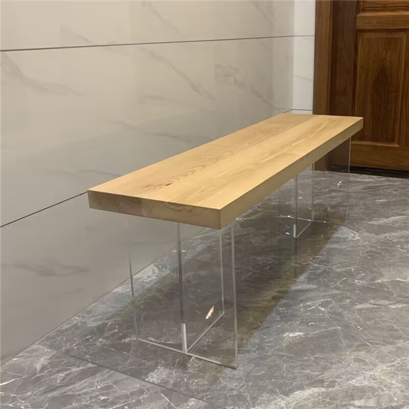 Mesa de comedor de madera sólida de estilo nórdico, mesa flotante acrílica, mesa de comedor de estilo silencioso, mesa de reunión, mesa de oficina, mesa de trabajo