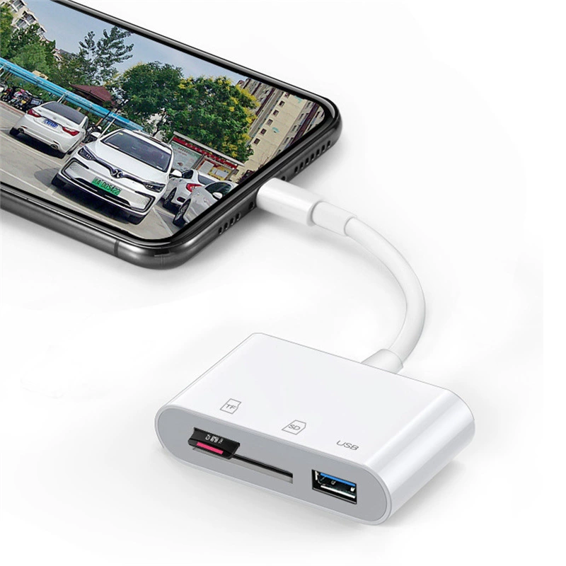 Подходит для Apple: считыватель карт 3-в-1 OTG Type-C->USB3.0, конвертер для SD/TF карт