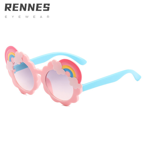2021新款儿童可爱卡通彩虹造型墨镜绚丽防紫外线宝宝太阳镜61036