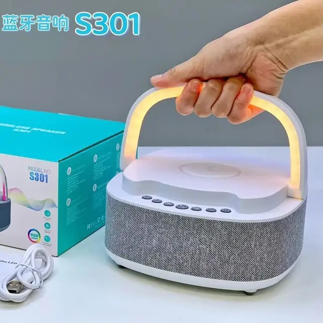 S301 新しいワイヤレス充電 Bluetooth スピーカー LED ディスプレイデスクトップポータブルスマート目覚まし時計付き|undefined