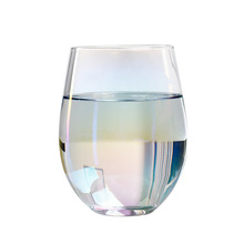 透明玻璃水杯七彩蛋杯家用金边早餐牛奶杯果汁杯蛋形电镀杯子批发