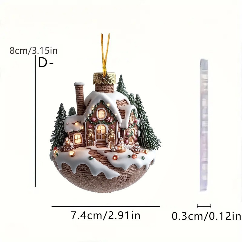 Colgante de Navidad transfronteriza casa de nieve colgante de automóvil taza de café colgante colgante acrílico colgante de interior de automóvil colgante mochila