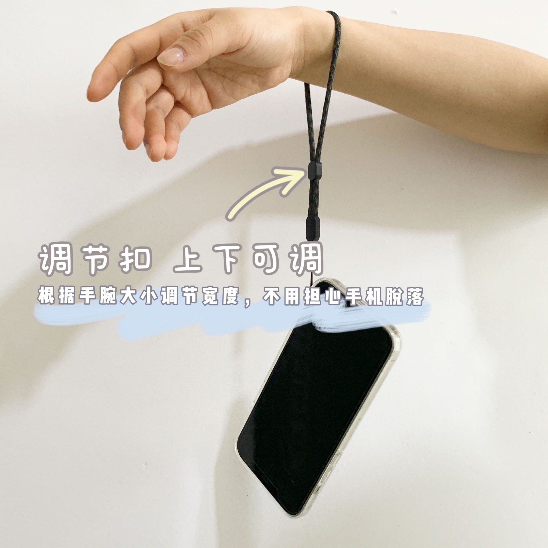 Fábrica al por mayor teléfono móvil ajustable muñeca cordón multi-color opcional corto teléfono móvil cuerda cartera clave tejido cordón