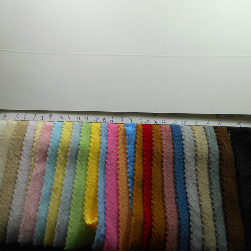 南韩绒素色4-5mm双色玉兔赛洛绒布 阳离子染色赛乐绒玩具服装面料