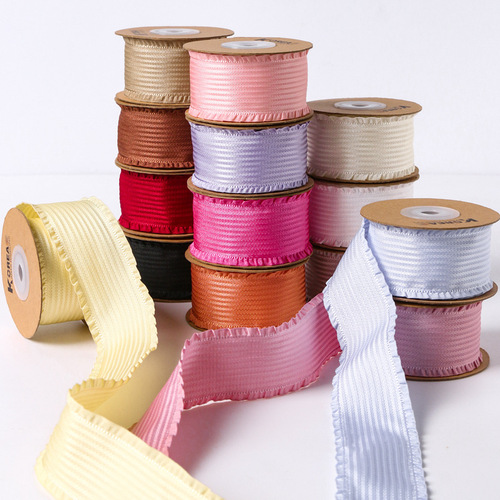 Ruffled ruffled vertical webbing DIY bow hair accessories clothing collar flower shoe flower accessories gift flower packaging