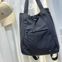 lulu爆款双肩腋下瑜伽包大容量袋口抽拉休闲百搭女包
