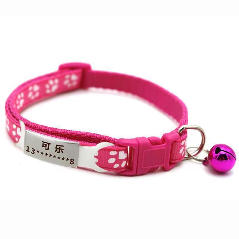Collar reflectante de logotipo para perros, collar para gatos, collar para perros