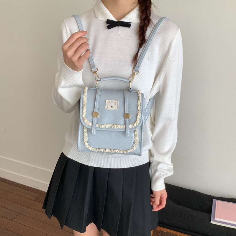 Mochila de encaje nuevo estilo de estilo universitario de moda moda de encaje de viaje de la mochila de chicas 2026 clase