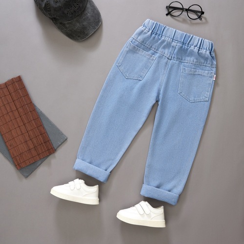 Boys' Jeans Spring and Autumn 2024 New Medium and Large Children's Loose Boys' Spring Clothes Baby Casual Children's Long Pants