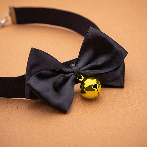 SM erotic props, polyester woven band with black bow and bell collar, alternative SM adult products dropshipping