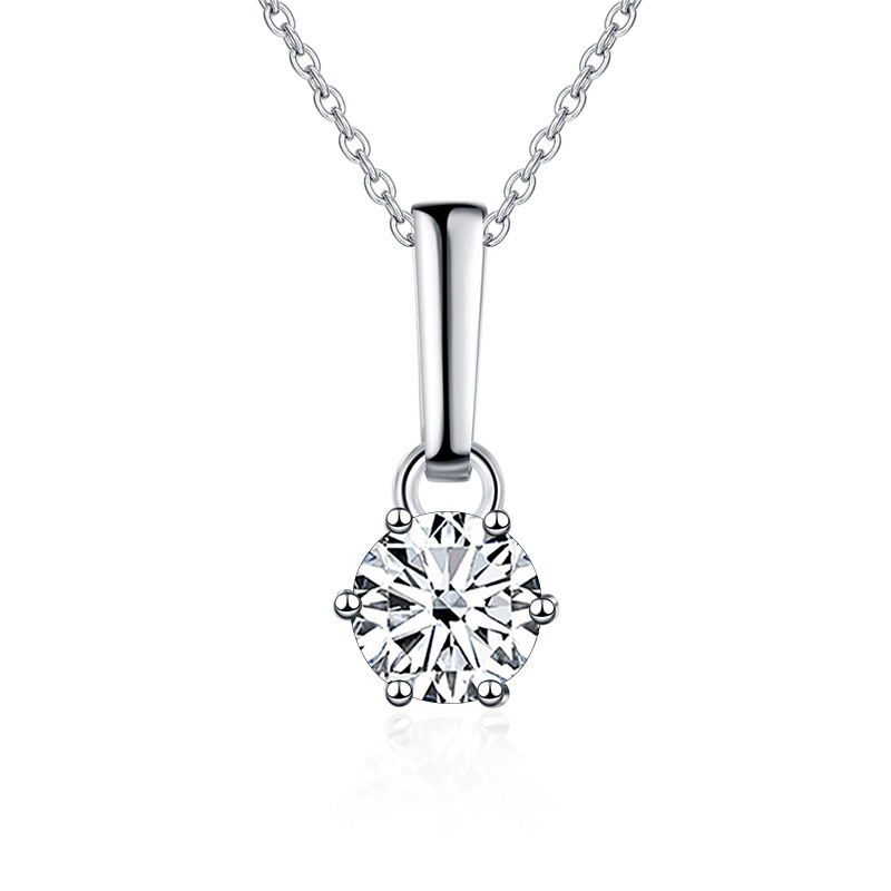 Transfronterizos para plata esterlina colgante de piedra de seis garras simulación perforación de cadena clavícula suministro directo de fabricantes