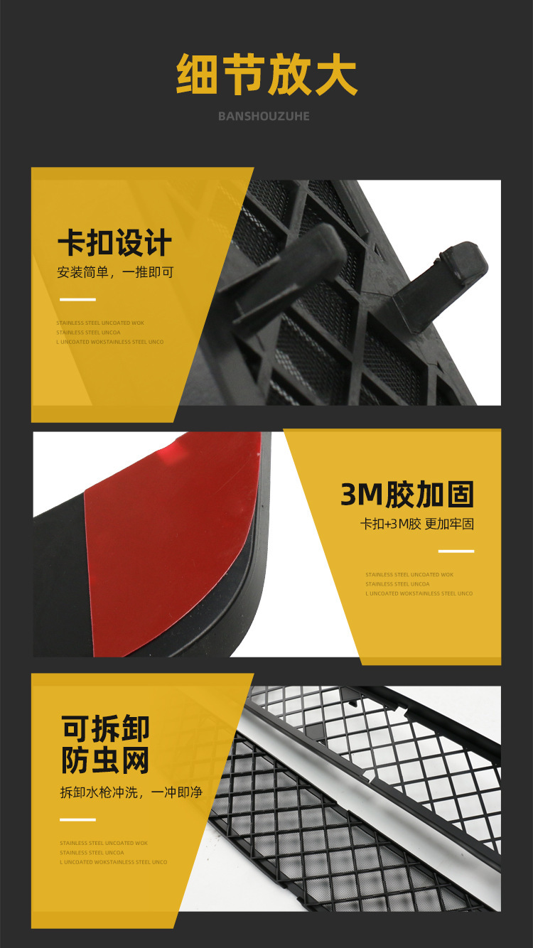 Suitable for Six-Seater Tesla Model Y/Yl Detachable and Upgraded Insect-Proof Mesh Air Intake Filter Cover