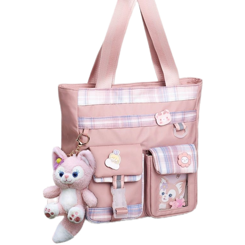Tote bag for elementary school girls, shoulder bag for middle school students, book bag for schoolwork, children's art class bag, crossbody bag