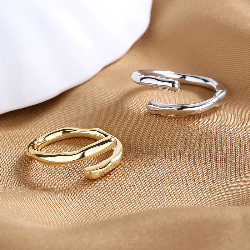 Daily Occasion Copper Material 1 Piece Fashion Solid Color Copper Plating Open Ring