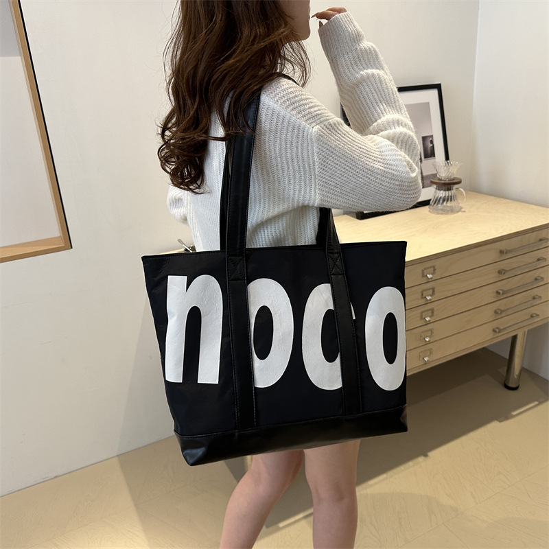 Bolso Tote femenino 2024 nuevo bolso de viaje de gran capacidad lona de verano todo fósforo casual simple bolso de clase de un solo hombro