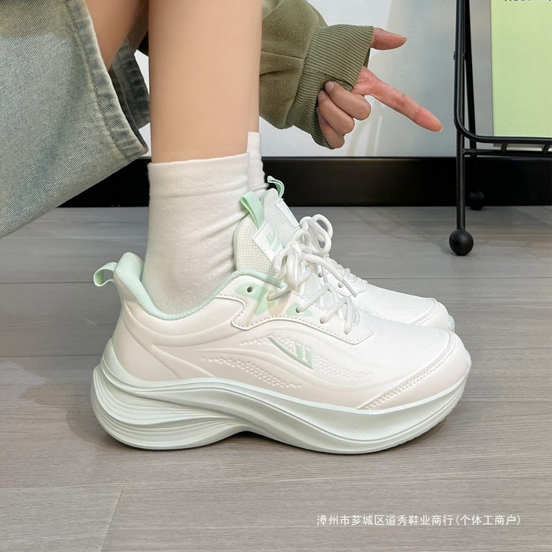 回力运动休闲鞋女款2025新款轻便厚底学生皮面小白鞋|undefined