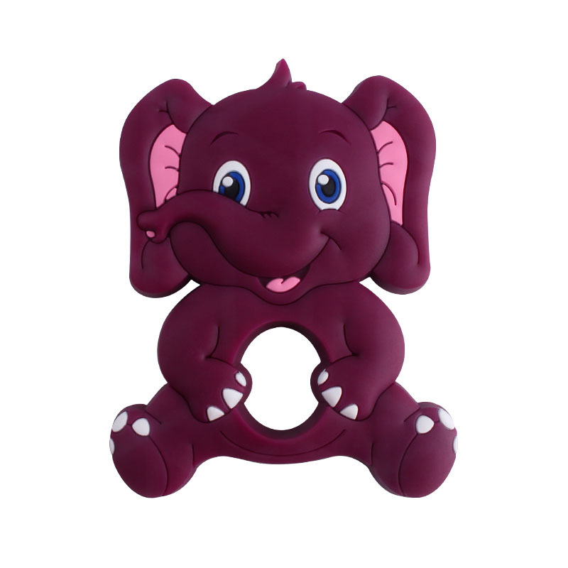 Creativo DIY bebé suministros nueva historieta de silicona elefante juguete teether dientes del bebé moler dientes Shaper