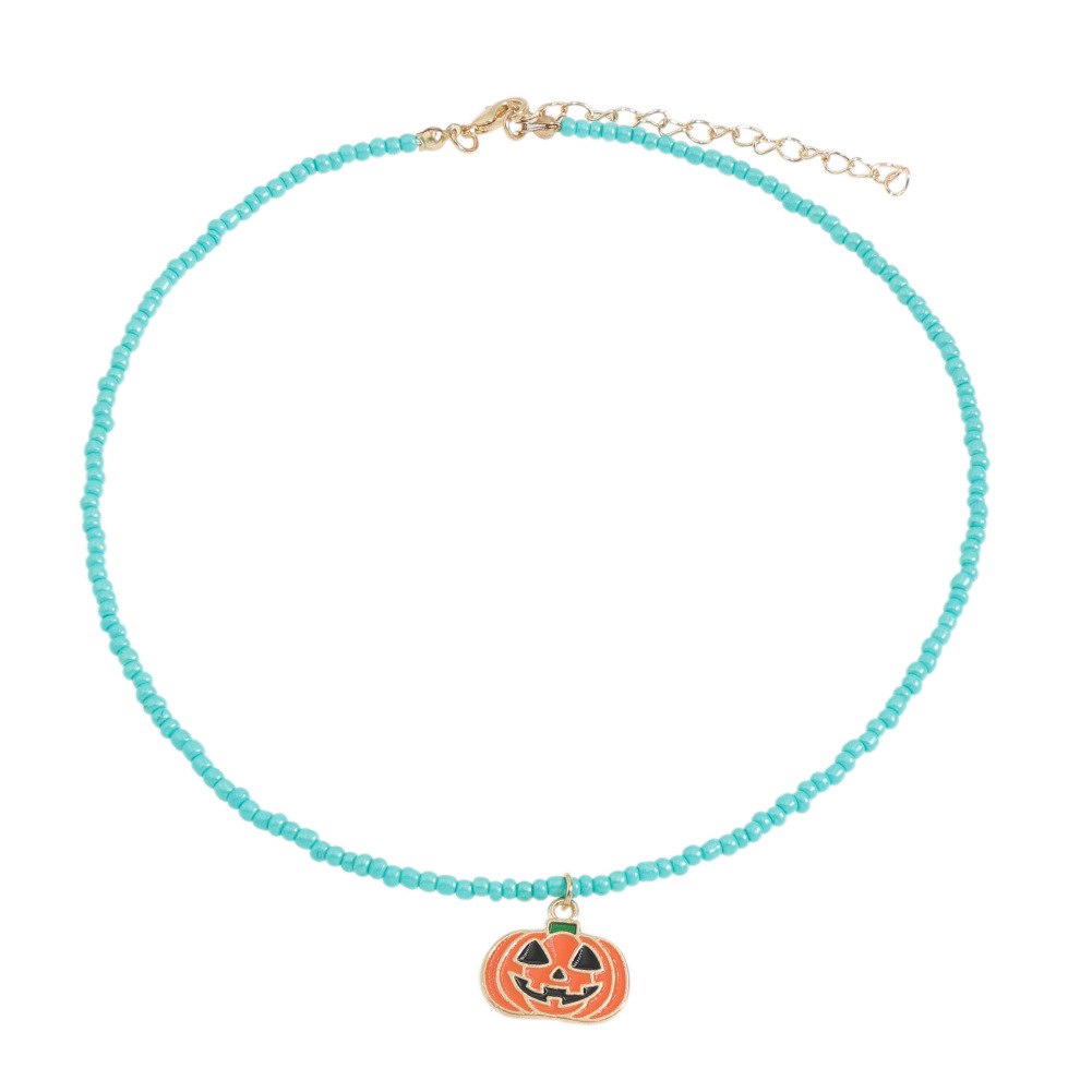 Drop Oil Cartoon Halloween Pumpkin Ghost Necklace Wholesale Nihaojewelry display picture 1