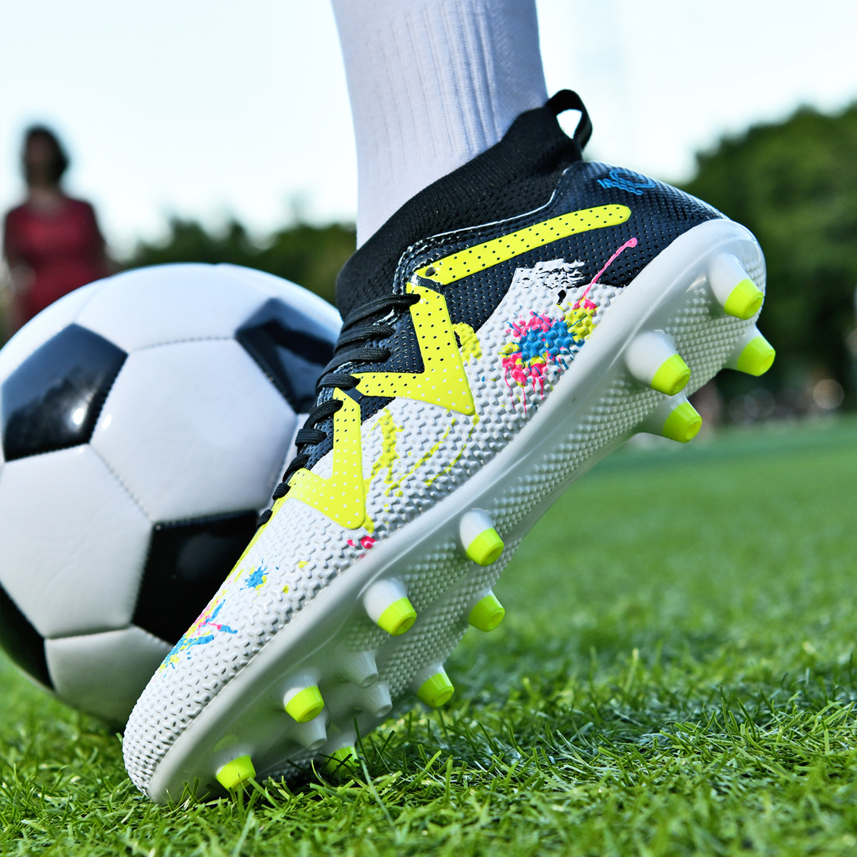 ShoeGlobe Scarpe da calcio transfrontaliere AG lunghe TF con punte rotte alte per uomo e donna, vendita diretta all'ingrosso_voghion.com