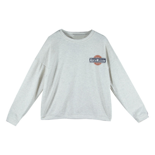 Letter printed long-sleeved thin sweatshirt jacket  new autumn women's loose mid-length pullover top trendy