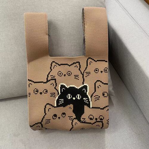 2024 spring and summer new women's bag Korea Dongdaemun handbag cat wool knitted shoulder bag armpit